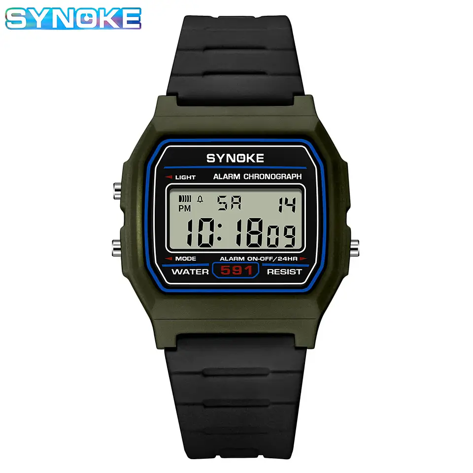 Reloj Digital SYNOKE para estudiantes, reloj deportivo Unisex, reloj deportivo multifunción resistente al agua con LED luminoso, reloj clásico para hombres y mujeres 8