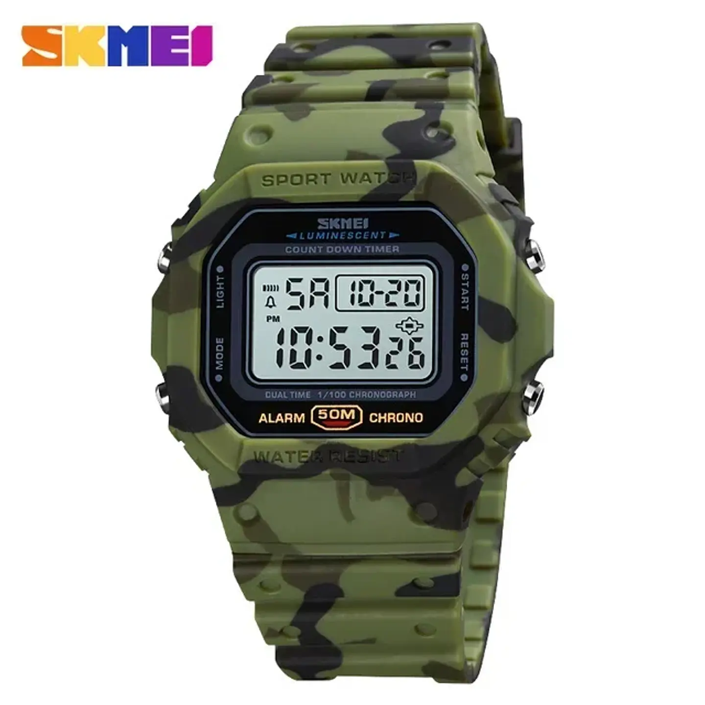 SKMEI 1628 relojes digitales de lujo para Hombre, relojes de pulsera electrónicos deportivos impermeables para Hombre, Reloj con luz trasera militar, Reloj 1988 para Hombre 9