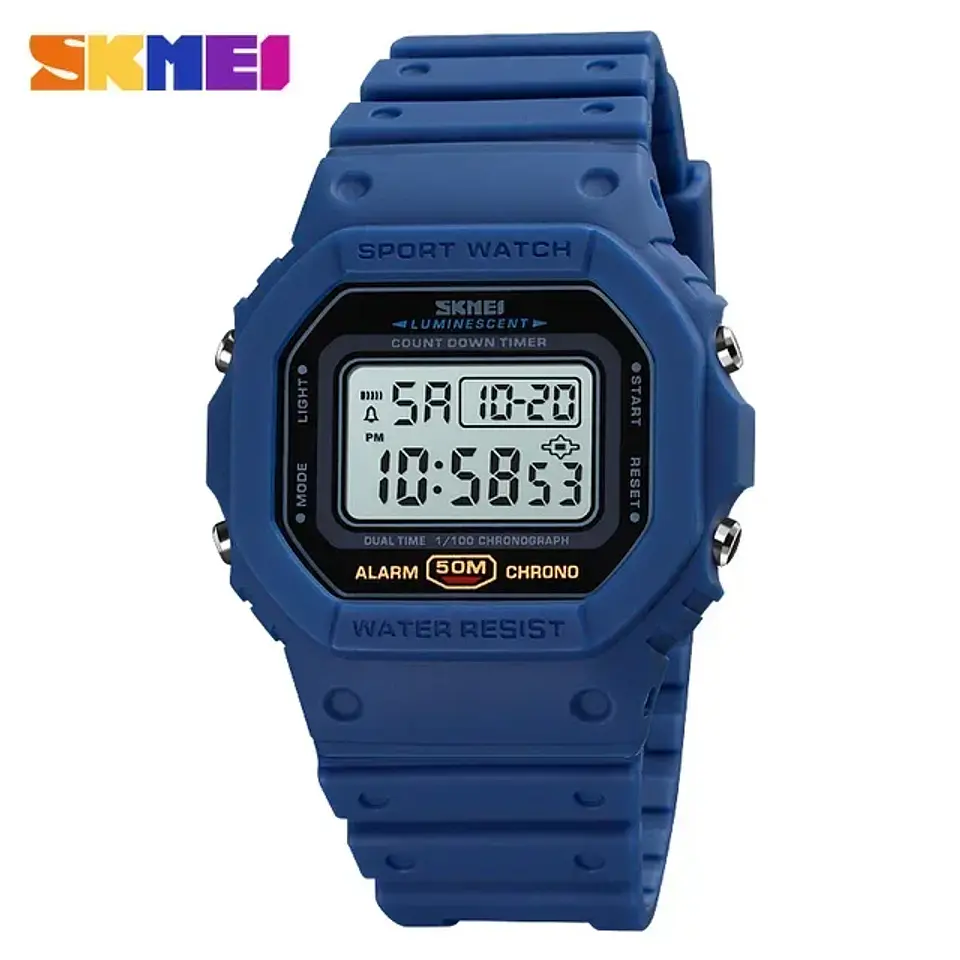 SKMEI 1628 relojes digitales de lujo para Hombre, relojes de pulsera electrónicos deportivos impermeables para Hombre, Reloj con luz trasera militar, Reloj 1988 para Hombre 10