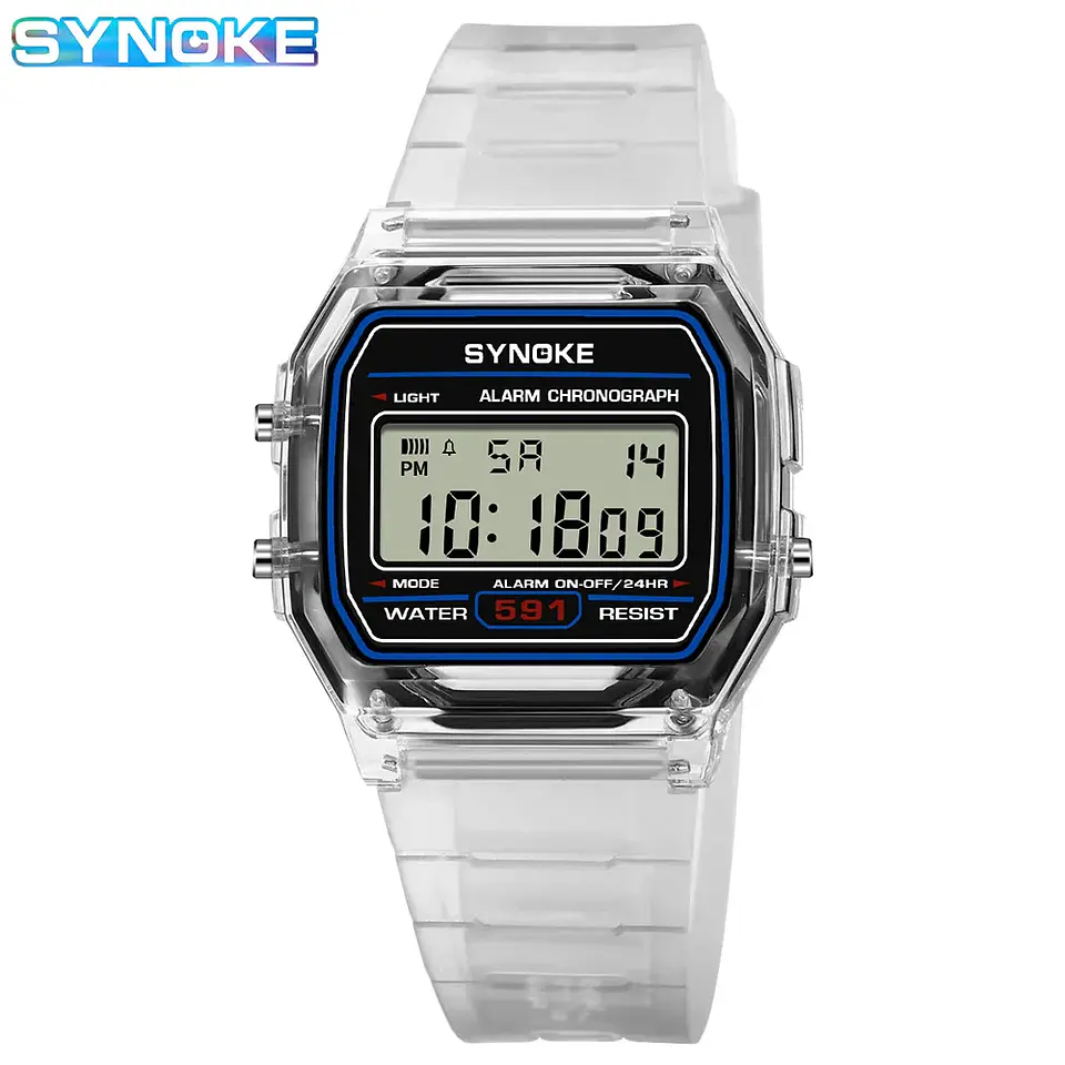 Reloj Digital SYNOKE para estudiantes, reloj deportivo Unisex, reloj deportivo multifunción resistente al agua con LED luminoso, reloj clásico para hombres y mujeres 9