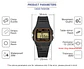 Casio  F-91WG-9 Reloj cuadrado pequeño y versátil Diseño retro cómodo. - Miniatura 9