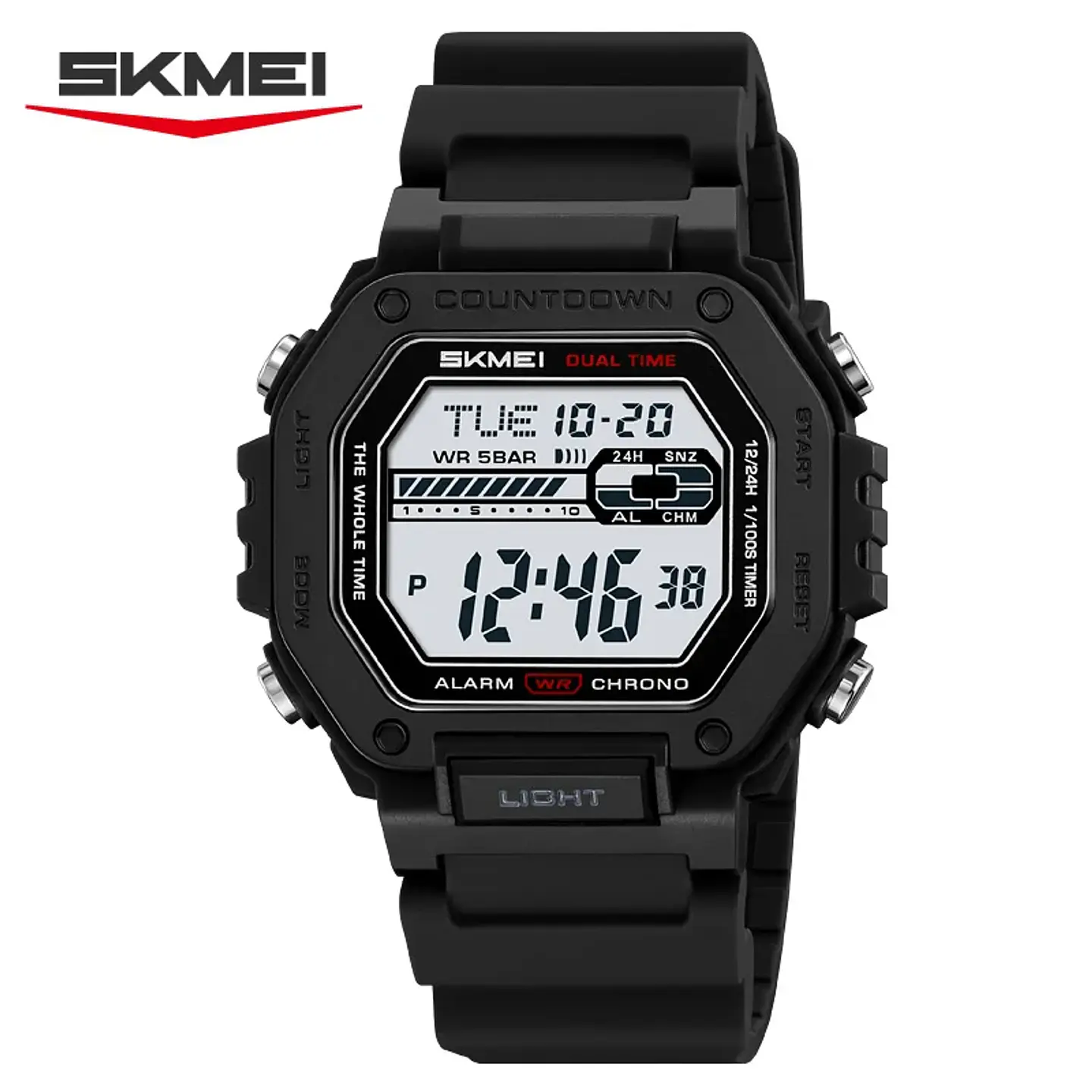 Reloj SKMEI 2523 deportivos con cuenta atrás para Hombre, relojes electrónicos impermeables, Reloj militar cronógrafo. 9