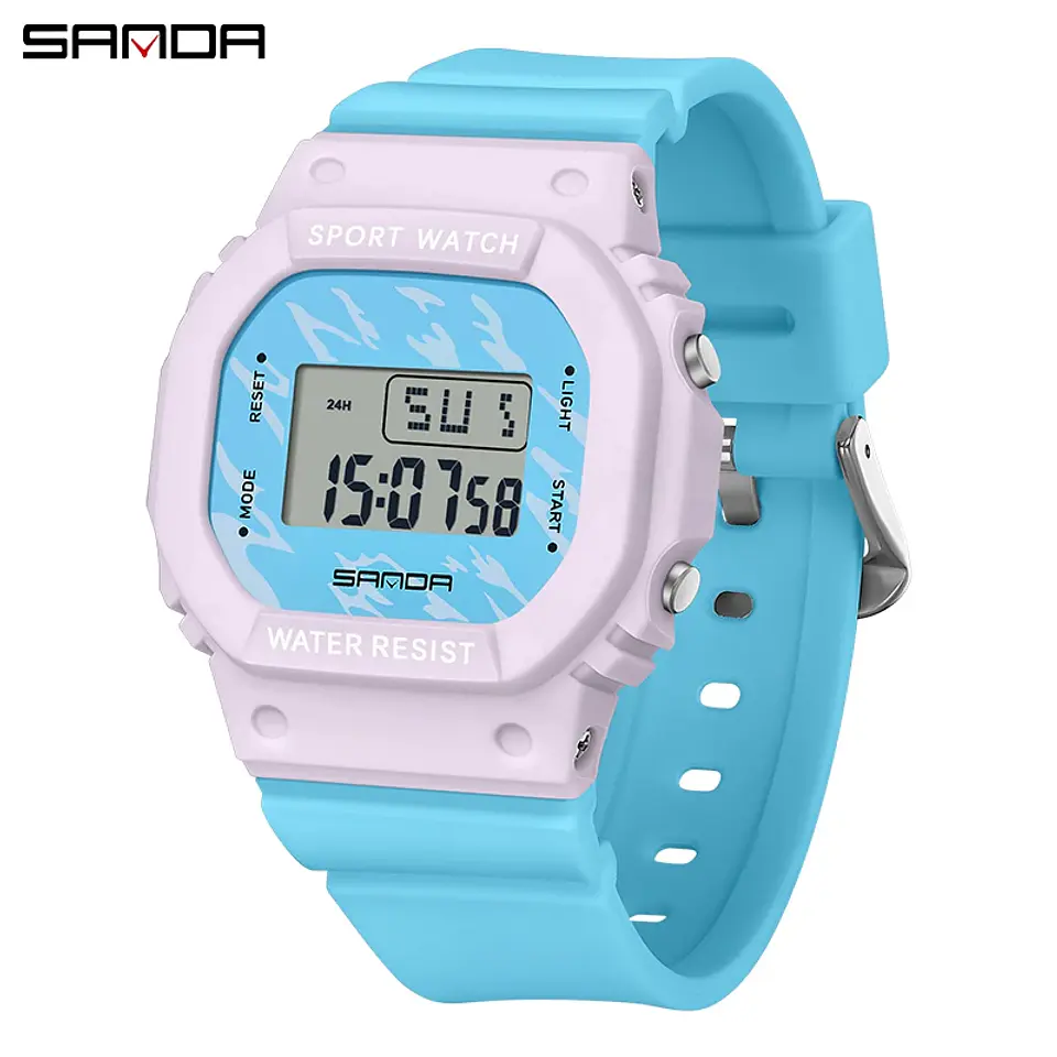 Reloj Digital LED SANDA para niños y niñas, reloj deportivo para niños, reloj electrónico resistente al agua, reloj de regalo informal para niños al aire libre 13