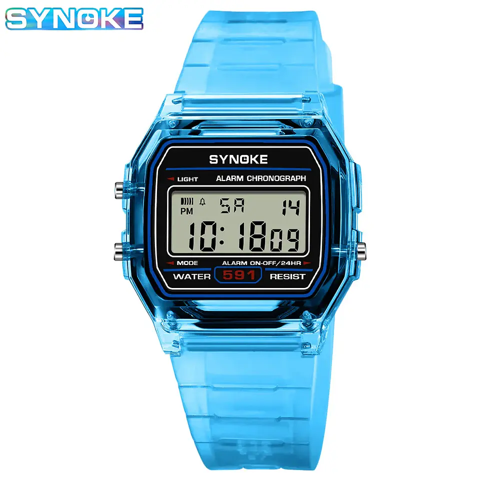 Reloj Digital SYNOKE para estudiantes, reloj deportivo Unisex, reloj deportivo multifunción resistente al agua con LED luminoso, reloj clásico para hombres y mujeres 10