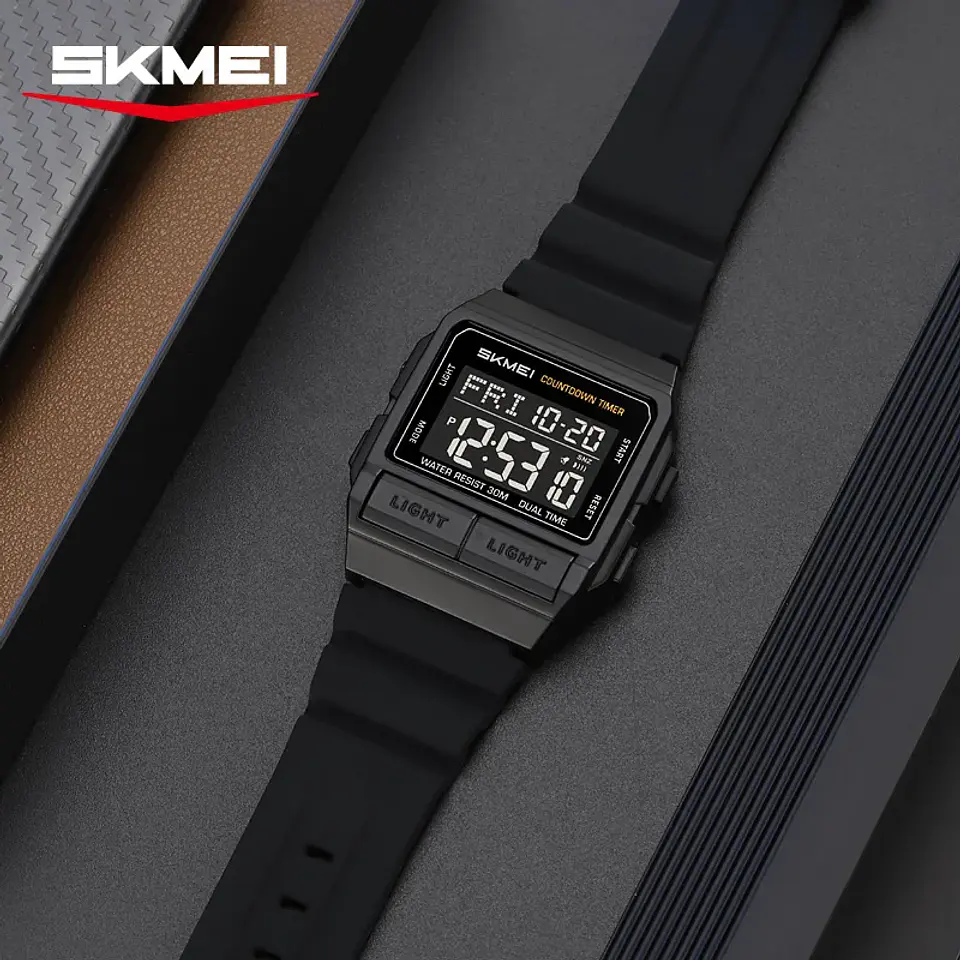 Reloj Electrónico Digital Deportivo SKMEI 2475, Nuevo, Resistente al Agua, para Hombre y Mujer, Diseño Simple, con Luz Nocturna EL, Reloj de Lujo 5