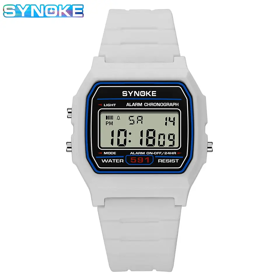 Reloj Digital SYNOKE para estudiantes, reloj deportivo Unisex, reloj deportivo multifunción resistente al agua con LED luminoso, reloj clásico para hombres y mujeres 11