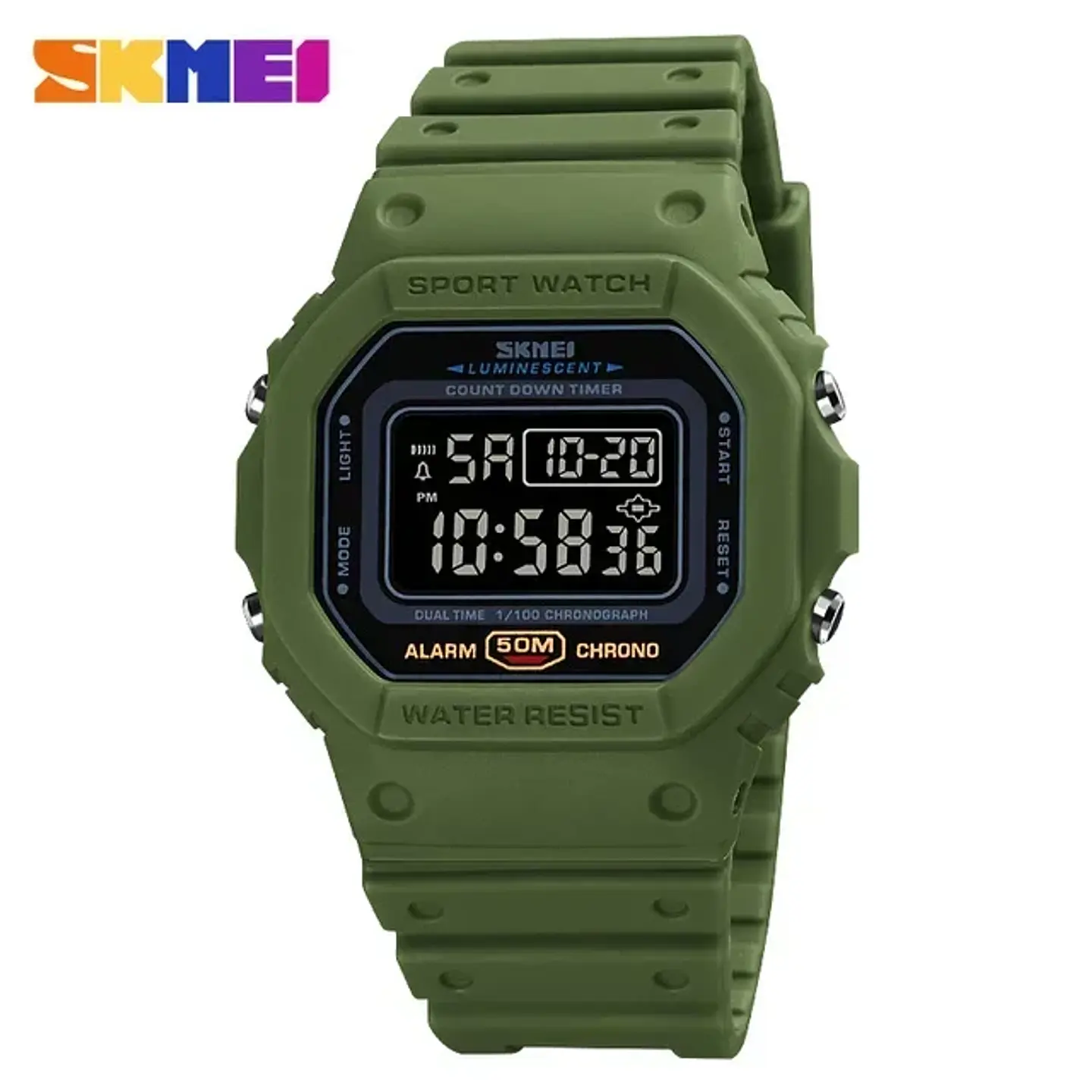 SKMEI 1628 relojes digitales de lujo para Hombre, relojes de pulsera electrónicos deportivos impermeables para Hombre, Reloj con luz trasera militar, Reloj 1988 para Hombre 12