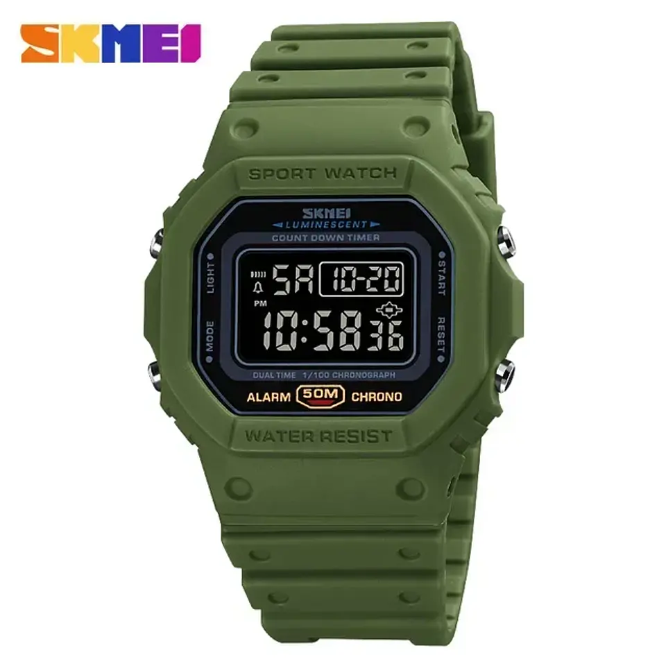SKMEI 1628 relojes digitales de lujo para Hombre, relojes de pulsera electrónicos deportivos impermeables para Hombre, Reloj con luz trasera militar, Reloj 1988 para Hombre 12