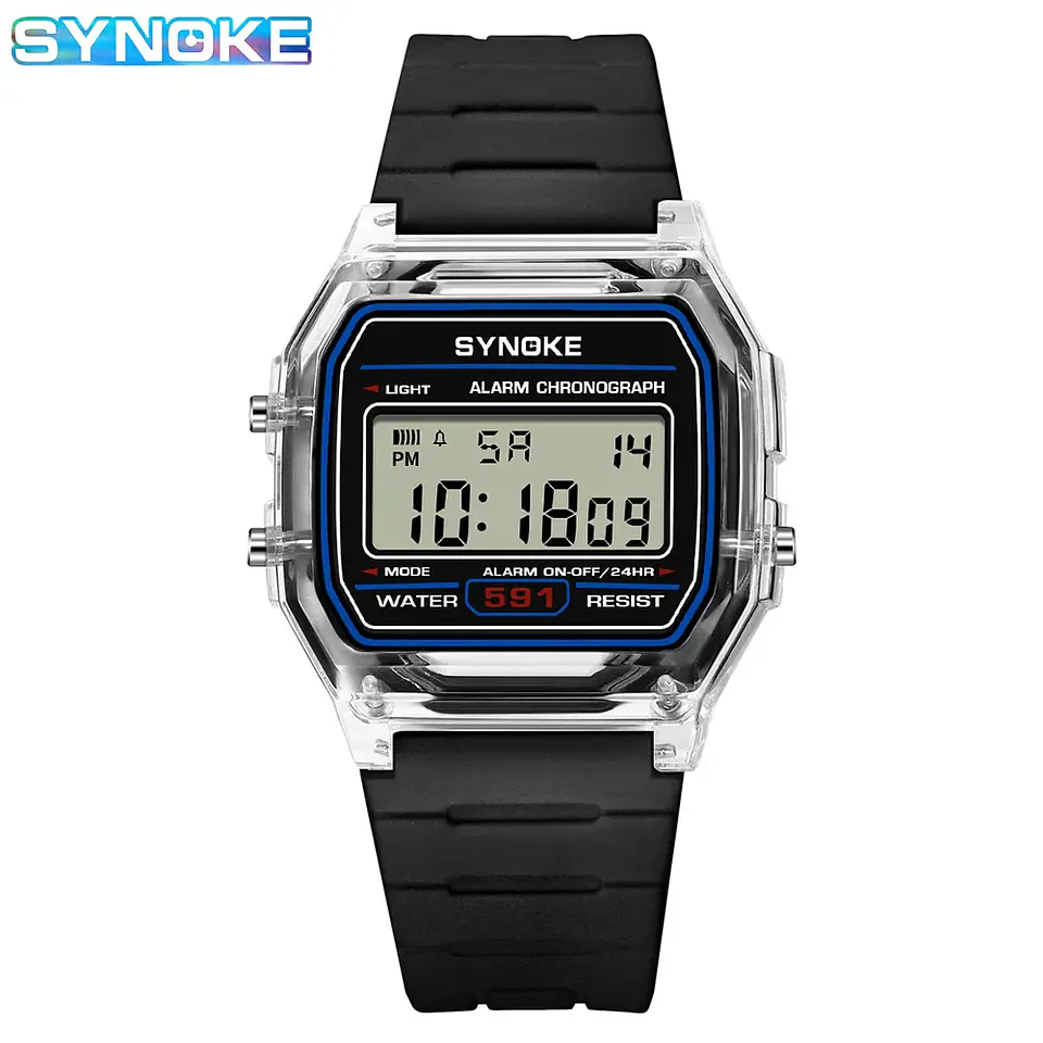 Reloj Digital SYNOKE para estudiantes, reloj deportivo Unisex, reloj deportivo multifunción resistente al agua con LED luminoso, reloj clásico para hombres y mujeres 13