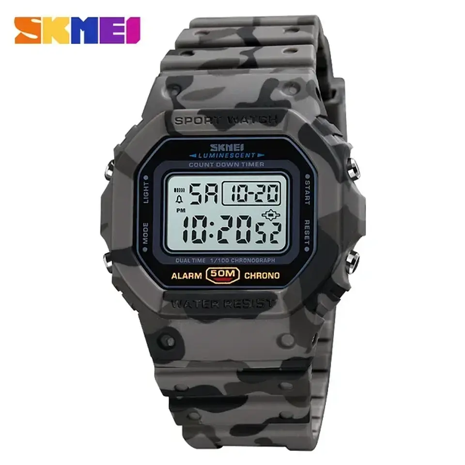 SKMEI 1628 relojes digitales de lujo para Hombre, relojes de pulsera electrónicos deportivos impermeables para Hombre, Reloj con luz trasera militar, Reloj 1988 para Hombre 13