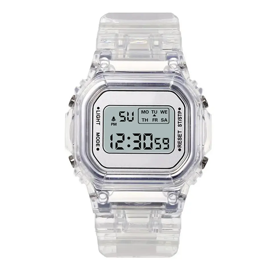 Reloj Digital LED con correa de acero similar a F91W para mujer, relojes militares deportivos Vintage, pulsera electrónica 8