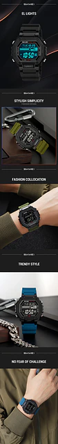 Reloj SKMEI 2523 deportivos con cuenta atrás para Hombre, relojes electrónicos impermeables, Reloj militar cronógrafo. - Miniatura 11