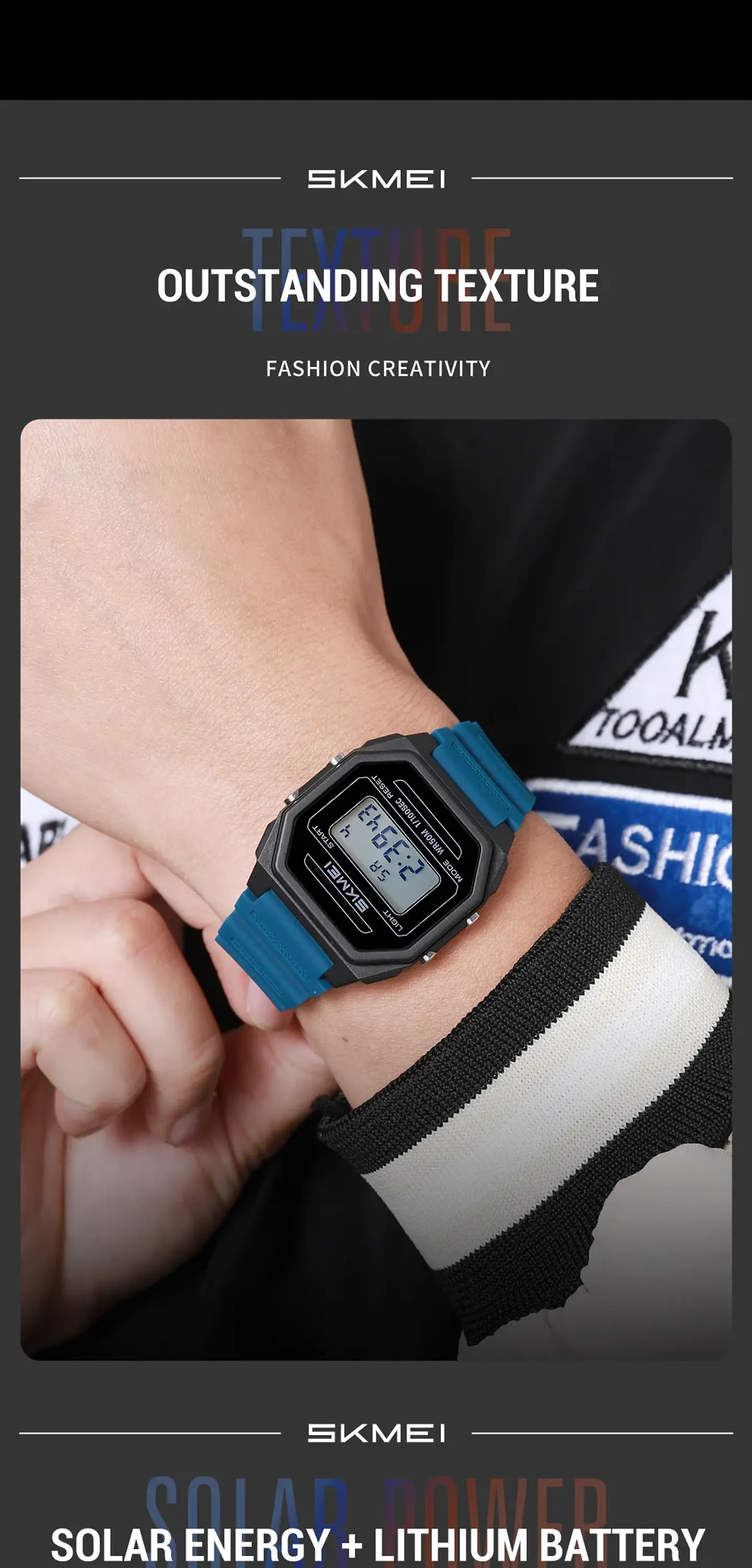 Relojes SKMEI 2640 digitales con energía Solar para hombres y mujeres, relojes deportivos impermeables electrónicos para hombre, Reloj militar para niño, Reloj para Hombre 13