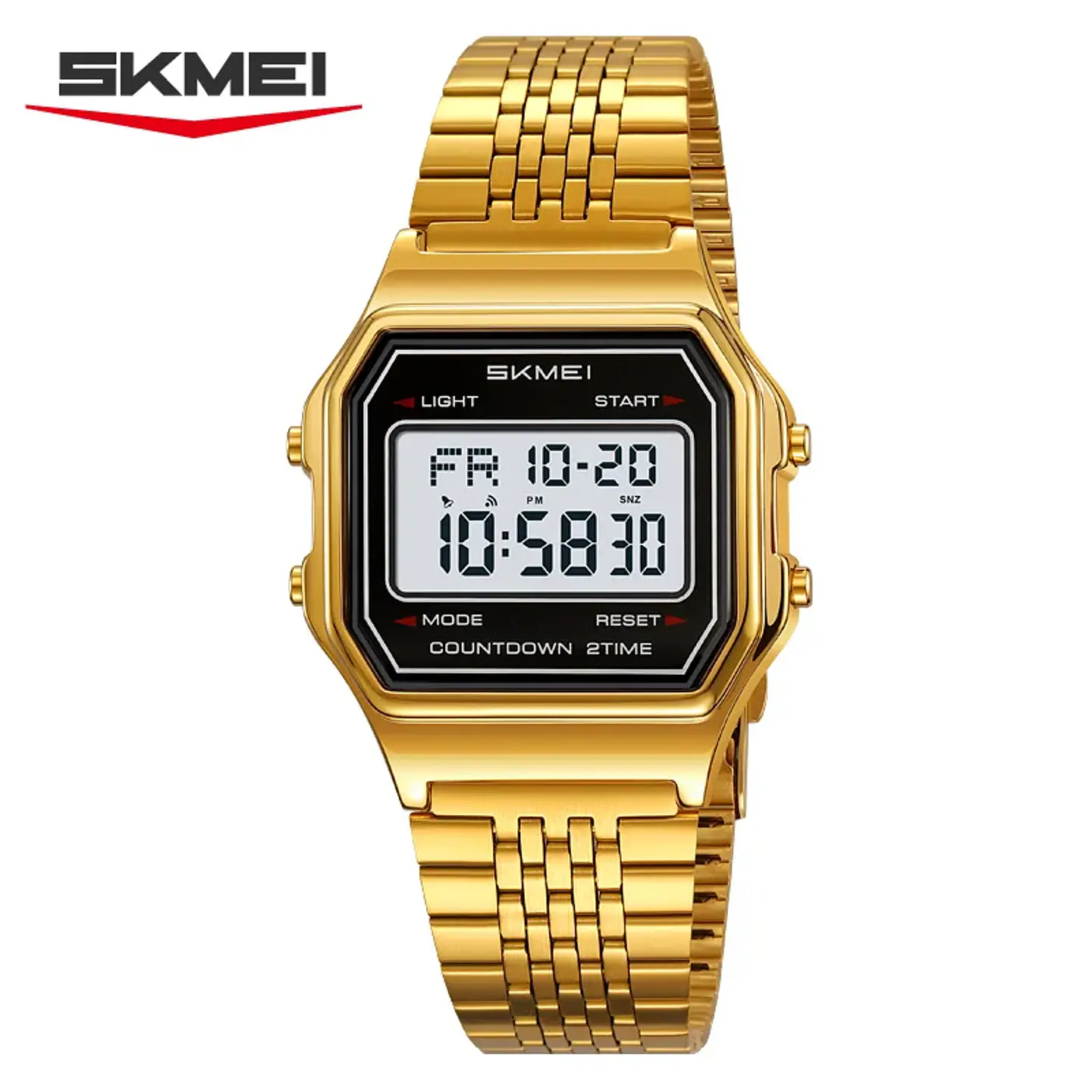 Reloj Digital SKMEI 2465 de lujo para hombre, reloj electrónico resistente al agua de acero inoxidable. 9