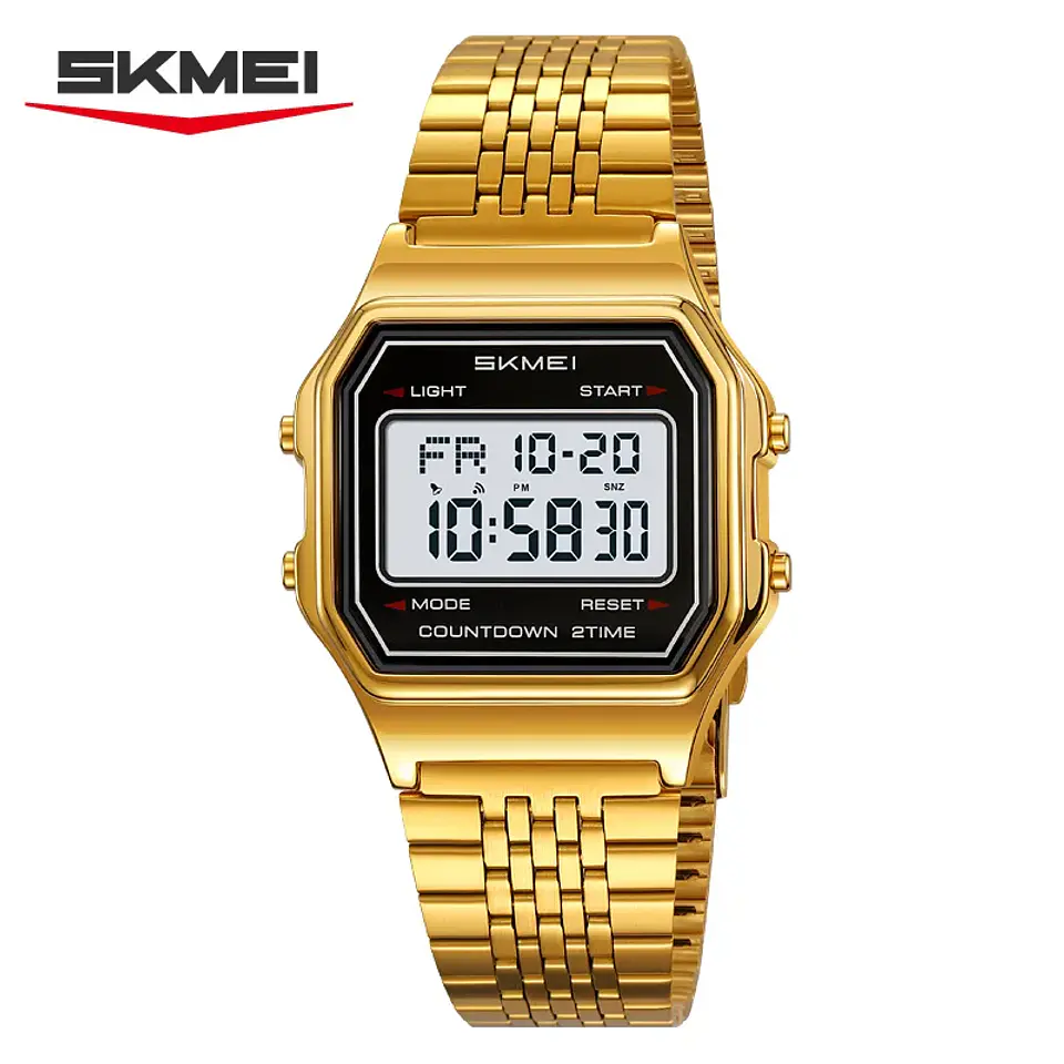 Reloj Digital SKMEI 2465 de lujo para hombre, reloj electrónico resistente al agua de acero inoxidable. 9