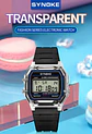 Reloj Digital SYNOKE para estudiantes, reloj deportivo Unisex, reloj deportivo multifunción resistente al agua con LED luminoso, reloj clásico para hombres y mujeres - Miniatura 15