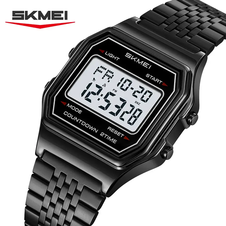 Reloj Digital SKMEI 2465 de lujo para hombre, reloj electrónico resistente al agua de acero inoxidable. 10