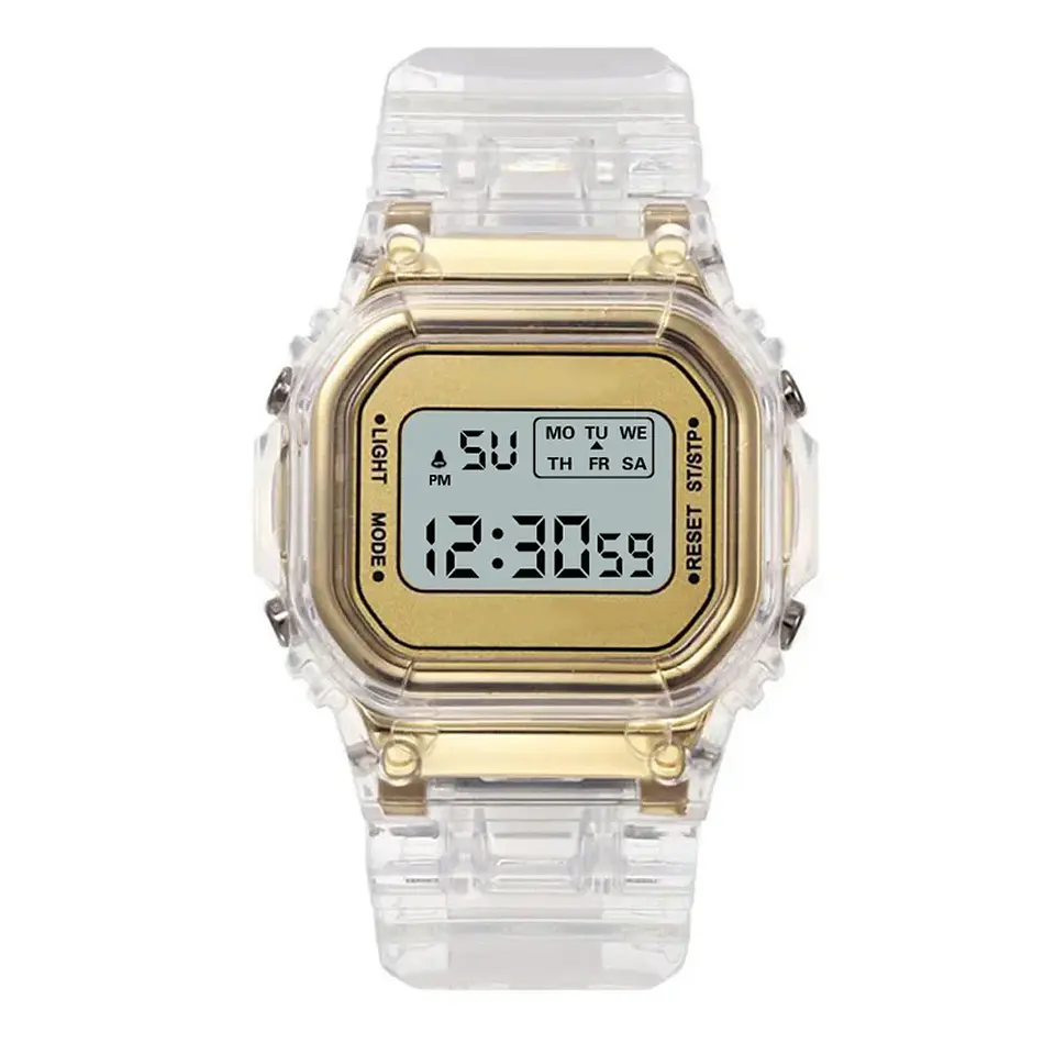 Reloj Digital LED con correa de acero similar a F91W para mujer, relojes militares deportivos Vintage, pulsera electrónica 10