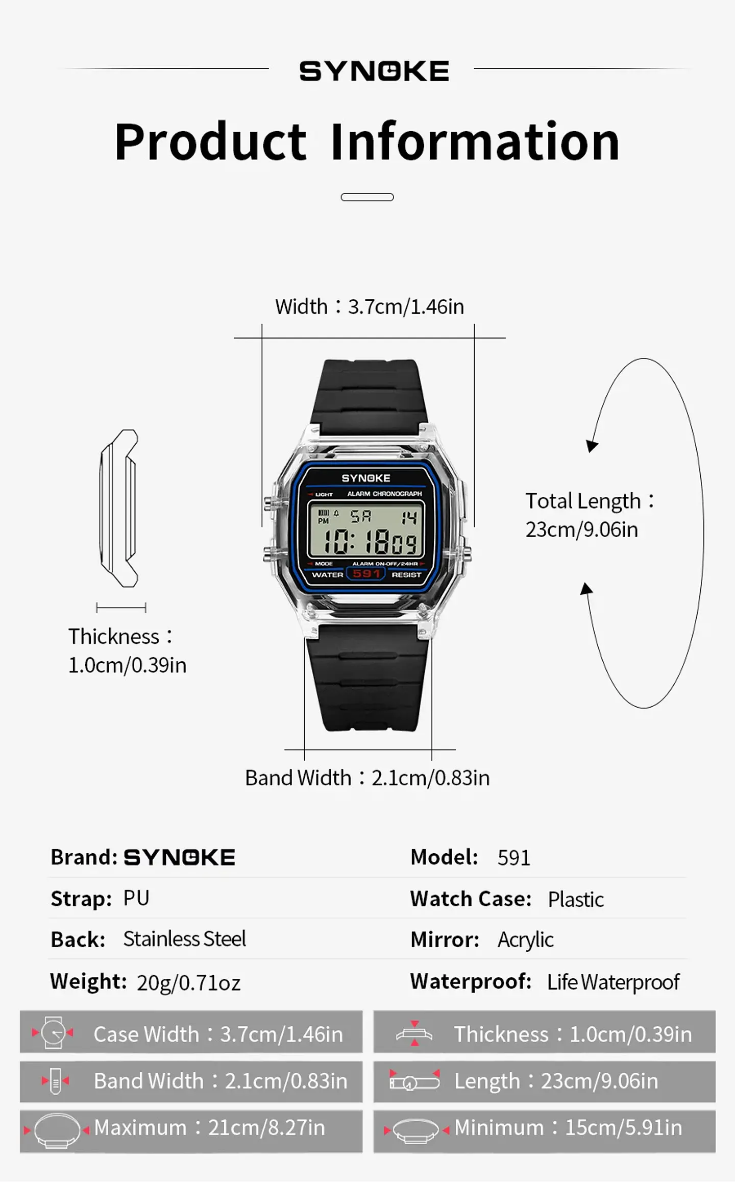 Reloj Digital SYNOKE para estudiantes, reloj deportivo Unisex, reloj deportivo multifunción resistente al agua con LED luminoso, reloj clásico para hombres y mujeres 17