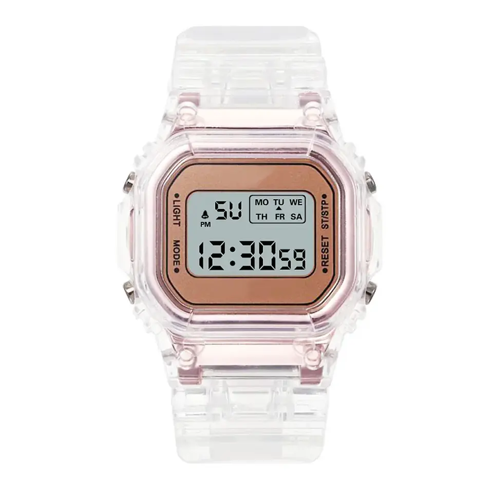 Reloj Digital LED con correa de acero similar a F91W para mujer, relojes militares deportivos Vintage, pulsera electrónica 11