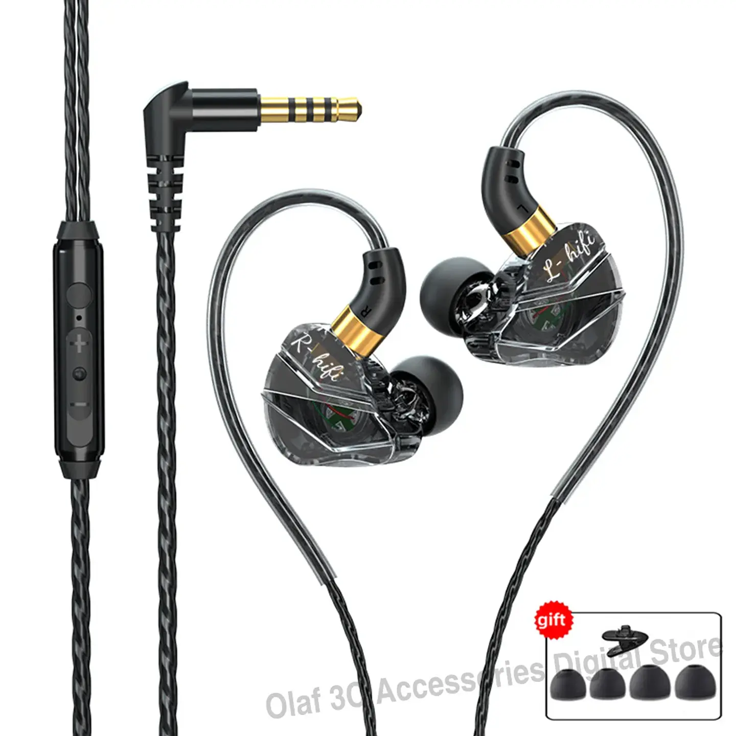 OLAF-auriculares HiFi tipo C para videojuegos, cascos con cable, manos libres, estéreo, graves, 3,5mm, deportivos, cancelación de ruido 8