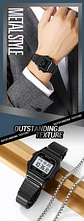 Reloj Digital SKMEI 2465 de lujo para hombre, reloj electrónico resistente al agua de acero inoxidable. - Miniatura 14