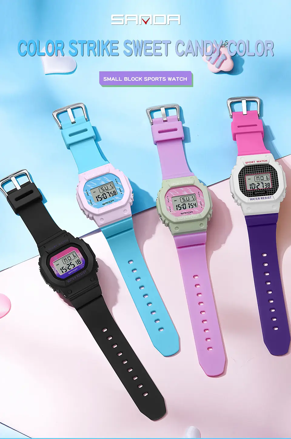 Reloj Digital LED SANDA para niños y niñas, reloj deportivo para niños, reloj electrónico resistente al agua, reloj de regalo informal para niños al aire libre 16