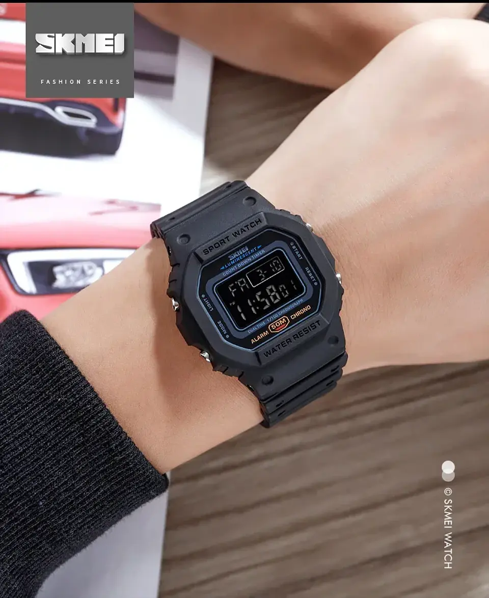 SKMEI 1628 relojes digitales de lujo para Hombre, relojes de pulsera electrónicos deportivos impermeables para Hombre, Reloj con luz trasera militar, Reloj 1988 para Hombre 19