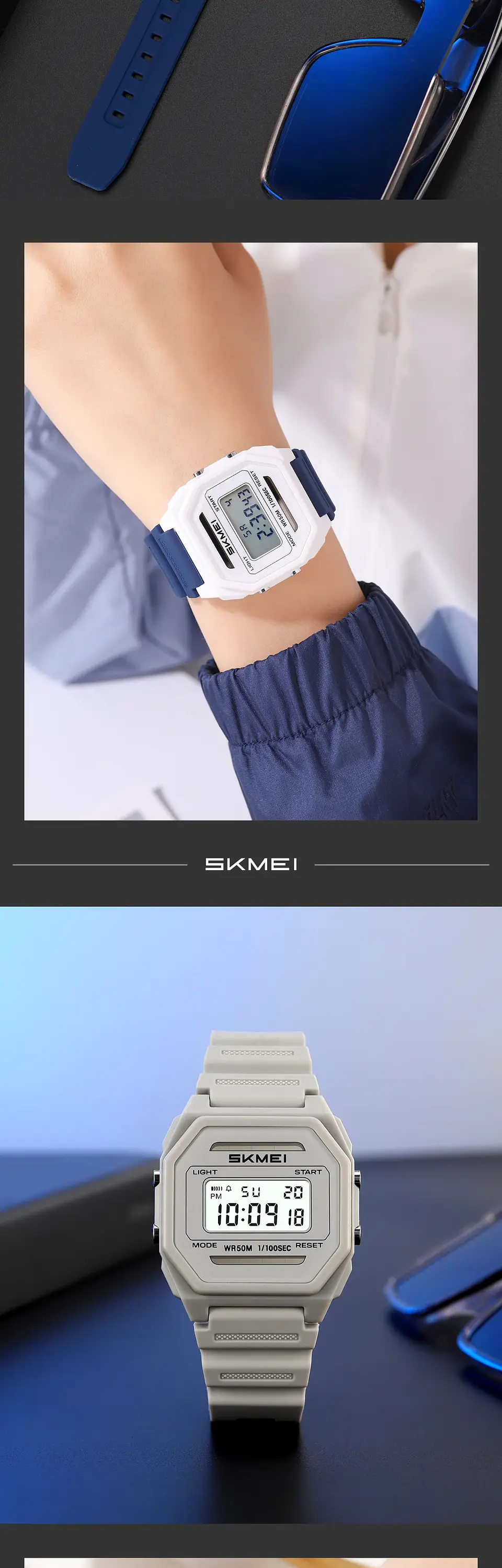 Relojes SKMEI 2640 digitales con energía Solar para hombres y mujeres, relojes deportivos impermeables electrónicos para hombre, Reloj militar para niño, Reloj para Hombre 15