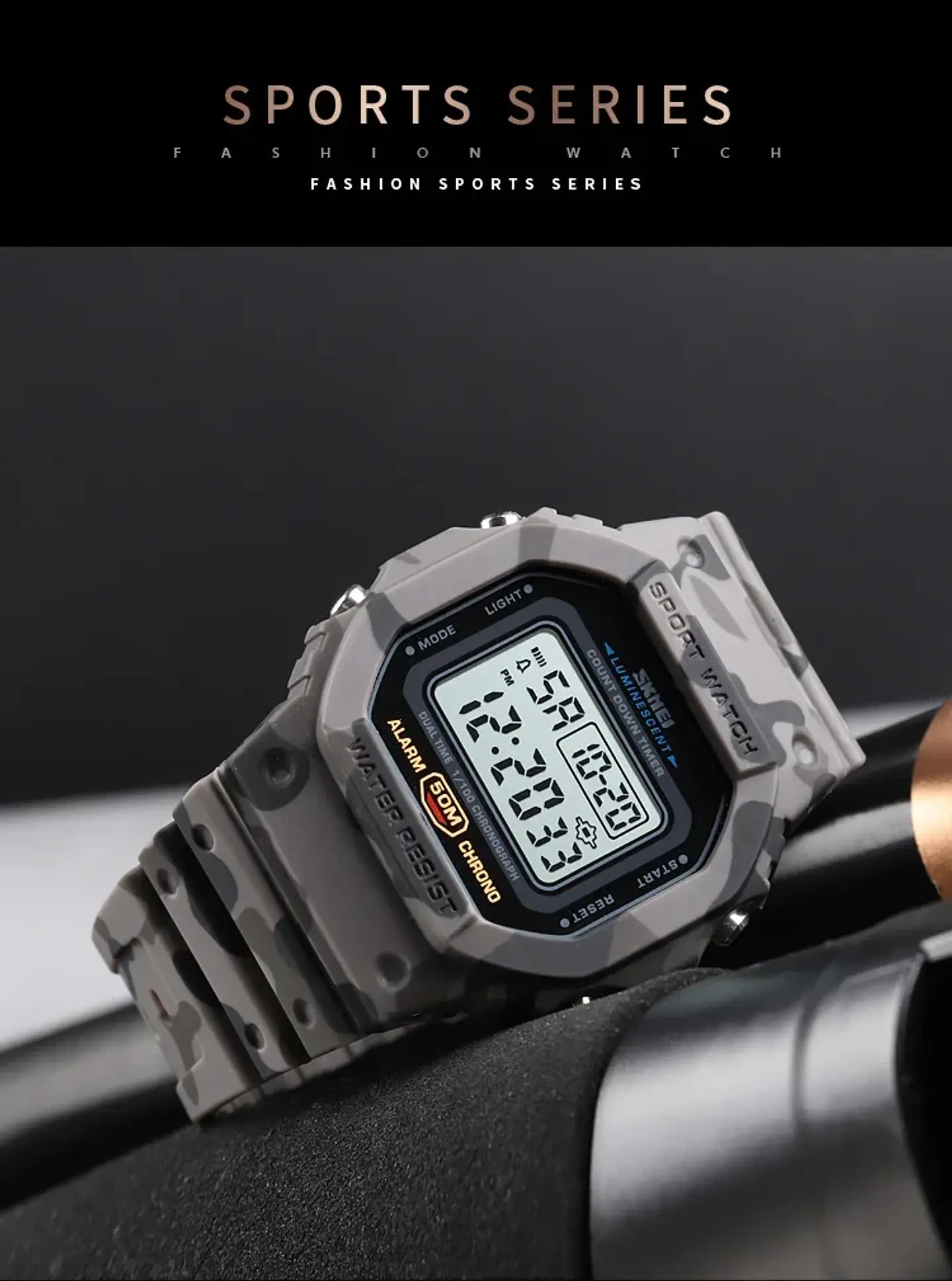 SKMEI 1628 relojes digitales de lujo para Hombre, relojes de pulsera electrónicos deportivos impermeables para Hombre, Reloj con luz trasera militar, Reloj 1988 para Hombre 20