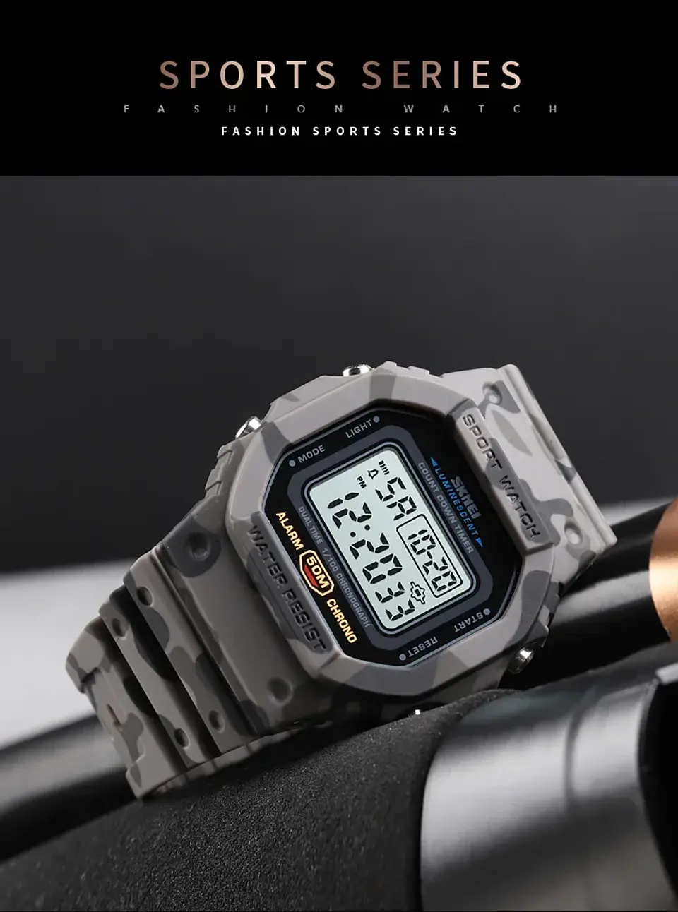 SKMEI 1628 relojes digitales de lujo para Hombre, relojes de pulsera electrónicos deportivos impermeables para Hombre, Reloj con luz trasera militar, Reloj 1988 para Hombre 20