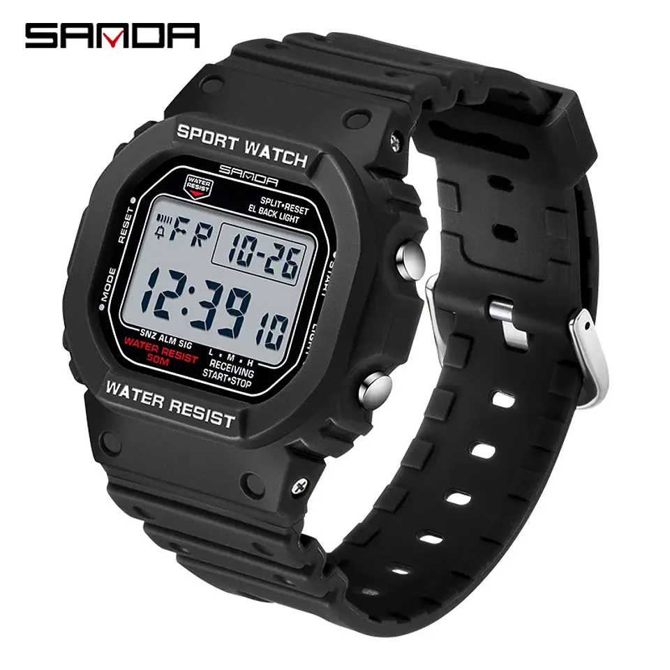 Reloj Digital SANDA de la mejor marca a la moda estilo G para hombre, relojes deportivos impermeables. 8
