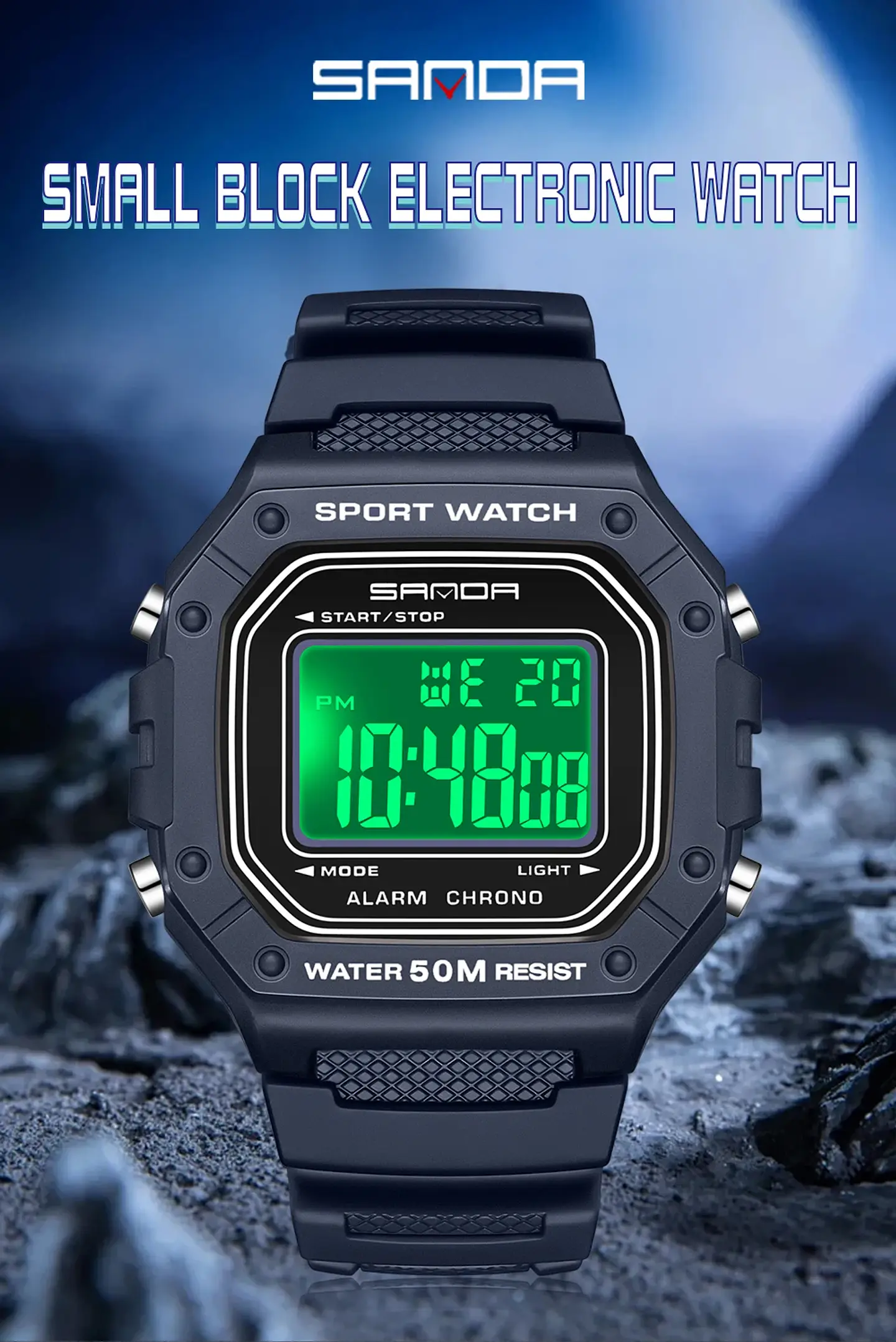 SANDA 2156 reloj de moda para hombre, relojes deportivos militares resistentes al agua, relojes de pulsera digitales Led con esfera grande del ejército, cronómetros para hombre 13