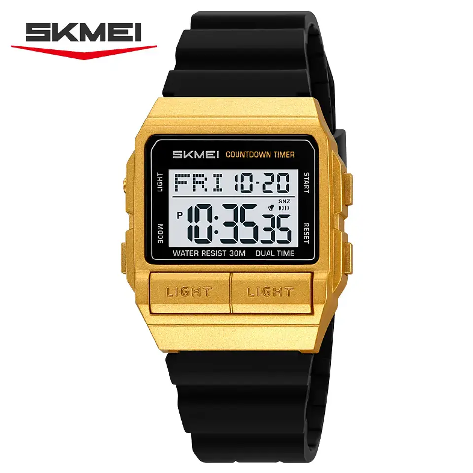 Reloj Electrónico Digital Deportivo SKMEI 2475, Nuevo, Resistente al Agua, para Hombre y Mujer, Diseño Simple, con Luz Nocturna EL, Reloj de Lujo 8