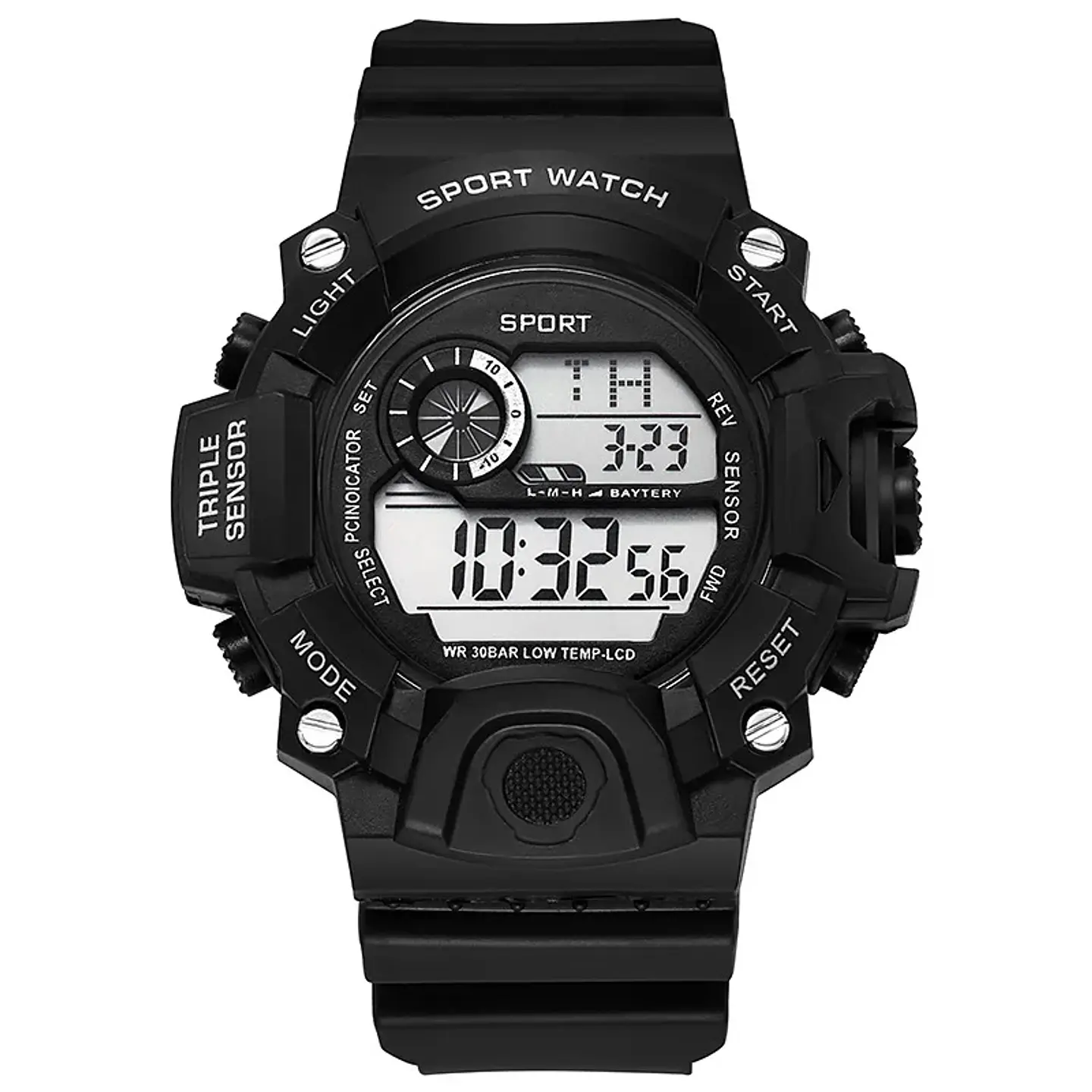 Reloj de pulsera electrónico deportivo a la moda para hombre, Esfera Grande, multifuncional, resistente al agua, alarma luminosa, reloj militar para niños y hombres 12