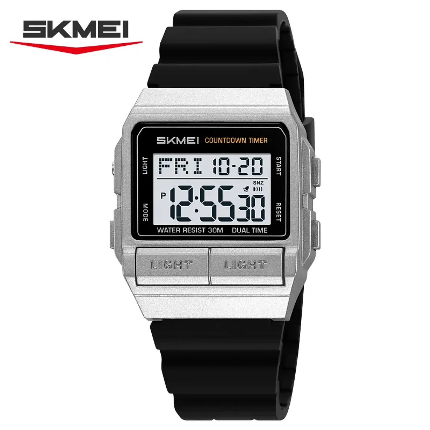 Reloj Electrónico Digital Deportivo SKMEI 2475, Nuevo, Resistente al Agua, para Hombre y Mujer, Diseño Simple, con Luz Nocturna EL, Reloj de Lujo 9