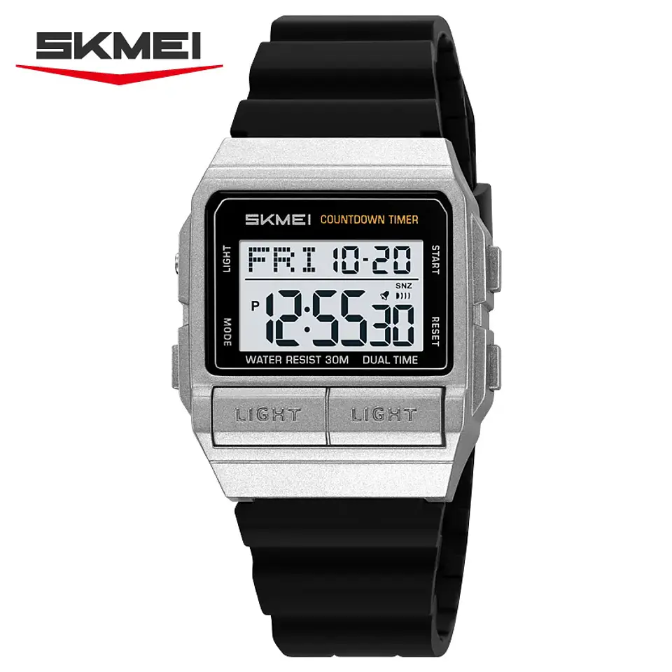 Reloj Electrónico Digital Deportivo SKMEI 2475, Nuevo, Resistente al Agua, para Hombre y Mujer, Diseño Simple, con Luz Nocturna EL, Reloj de Lujo 9