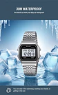 Reloj Digital SKMEI 2465 de lujo para hombre, reloj electrónico resistente al agua de acero inoxidable. - Miniatura 17