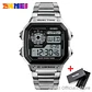 Reloj Digital SKMEI 1335 para Hombre, relojes de pulsera electrónicos cronógrafo impermeables deportivos Retro para Hombre, Reloj de acero inoxidable para Hombre - Miniatura 11