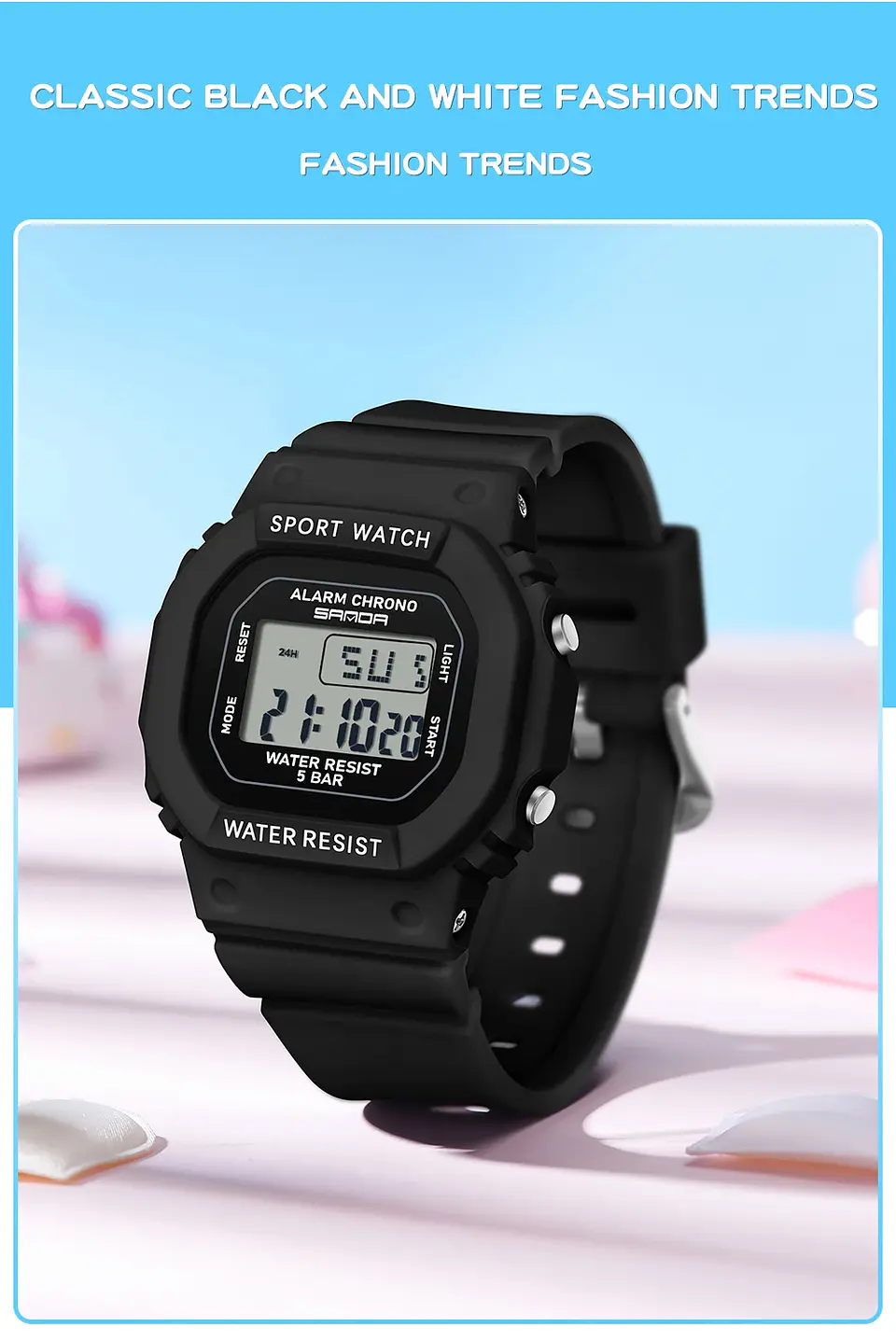 Reloj Digital LED SANDA para niños y niñas, reloj deportivo para niños, reloj electrónico resistente al agua, reloj de regalo informal para niños al aire libre 20