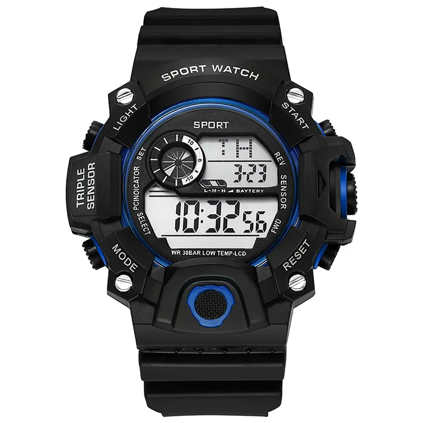 Reloj de pulsera electrónico deportivo a la moda para hombre, Esfera Grande, multifuncional, resistente al agua, alarma luminosa, reloj militar para niños y hombres 13