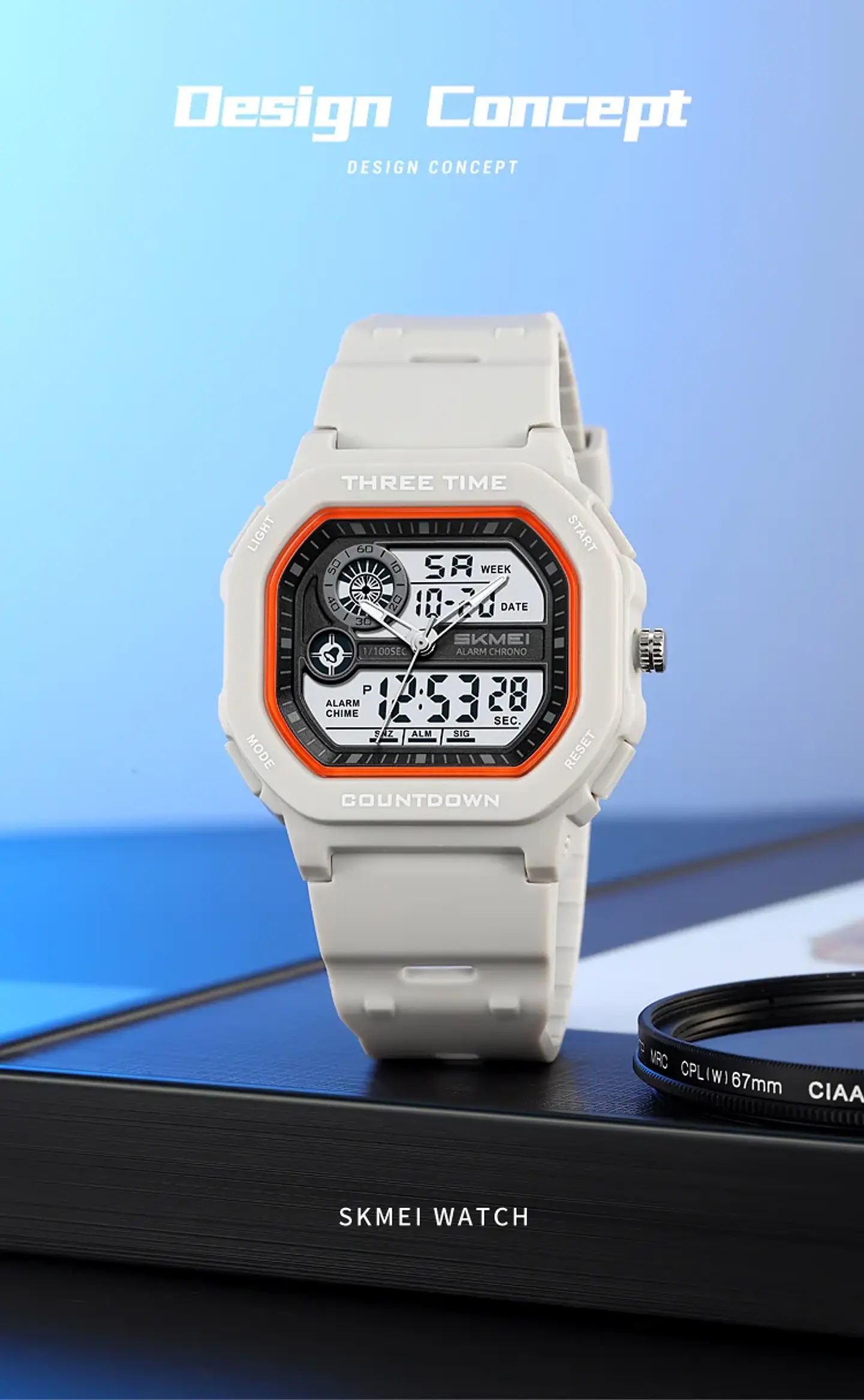 SKMEI 2641 Nuevo Reloj Digital Deportivo de Doble Pantalla para Hombre, Reloj Militar Electrónico Multifuncional a Prueba de Agua. 13