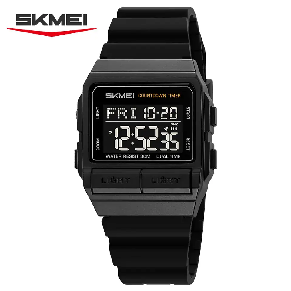 Reloj Electrónico Digital Deportivo SKMEI 2475, Nuevo, Resistente al Agua, para Hombre y Mujer, Diseño Simple, con Luz Nocturna EL, Reloj de Lujo 10