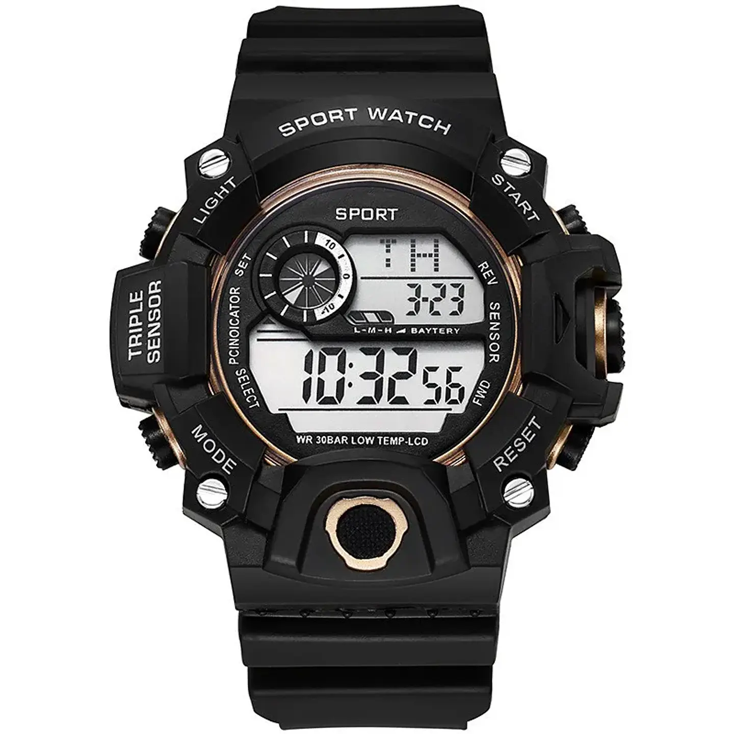 Reloj de pulsera electrónico deportivo a la moda para hombre, Esfera Grande, multifuncional, resistente al agua, alarma luminosa, reloj militar para niños y hombres 14