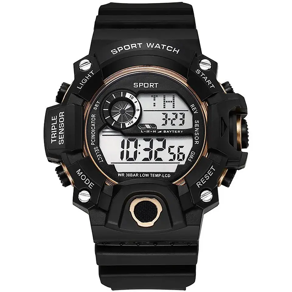 Reloj de pulsera electrónico deportivo a la moda para hombre, Esfera Grande, multifuncional, resistente al agua, alarma luminosa, reloj militar para niños y hombres 14