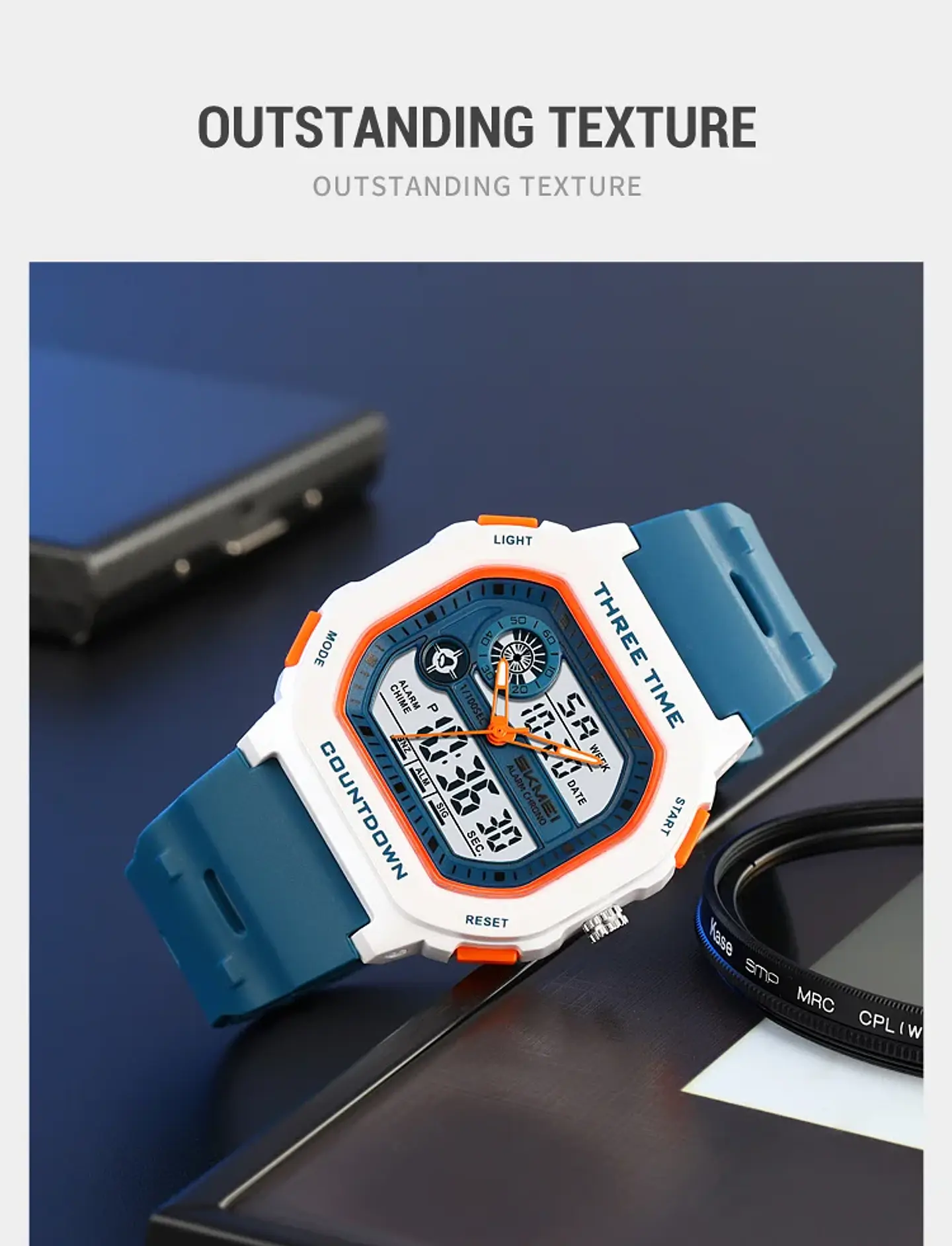 SKMEI 2641 Nuevo Reloj Digital Deportivo de Doble Pantalla para Hombre, Reloj Militar Electrónico Multifuncional a Prueba de Agua. 16