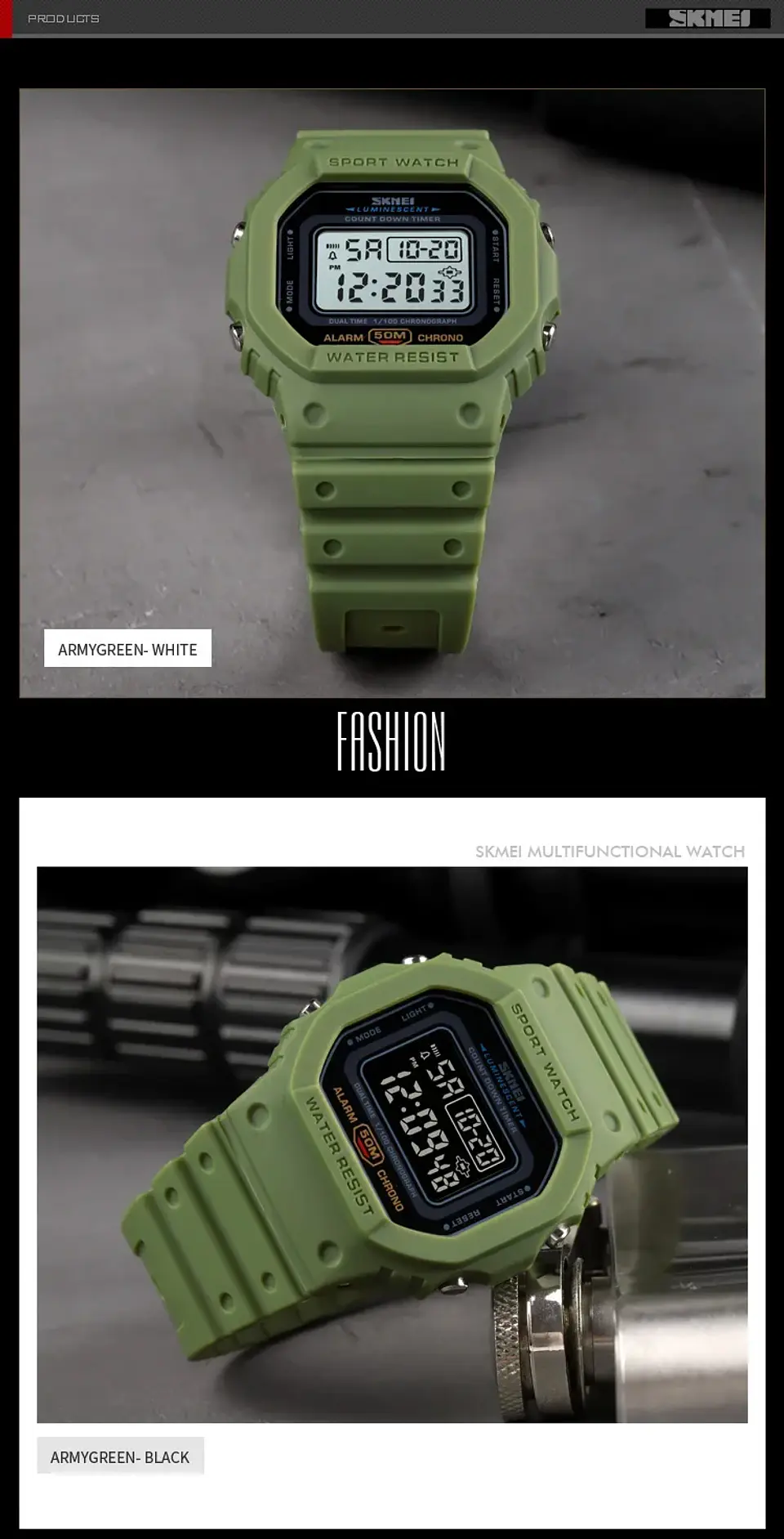 SKMEI 1628 relojes digitales de lujo para Hombre, relojes de pulsera electrónicos deportivos impermeables para Hombre, Reloj con luz trasera militar, Reloj 1988 para Hombre 27