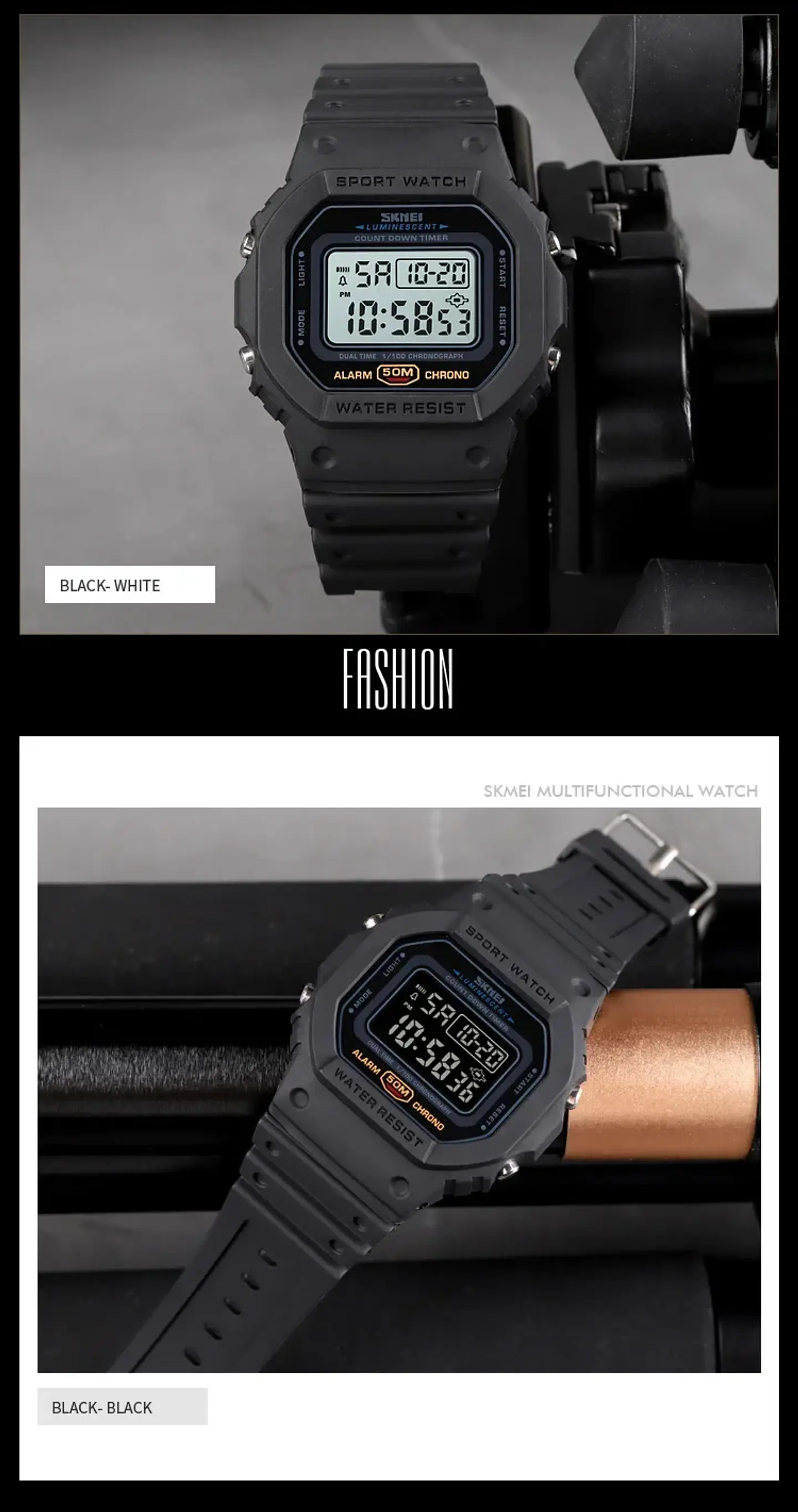 SKMEI 1628 relojes digitales de lujo para Hombre, relojes de pulsera electrónicos deportivos impermeables para Hombre, Reloj con luz trasera militar, Reloj 1988 para Hombre 28