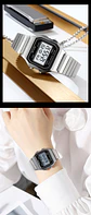 Reloj Digital SKMEI 2465 de lujo para hombre, reloj electrónico resistente al agua de acero inoxidable. - Miniatura 24