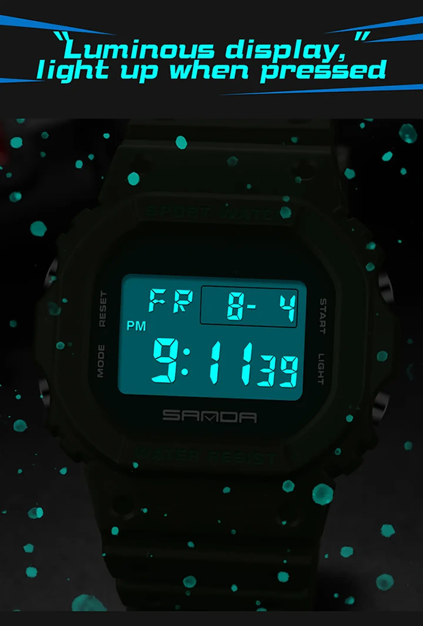 Reloj Digital SANDA de la mejor marca a la moda estilo G para hombre, relojes deportivos impermeables. 18